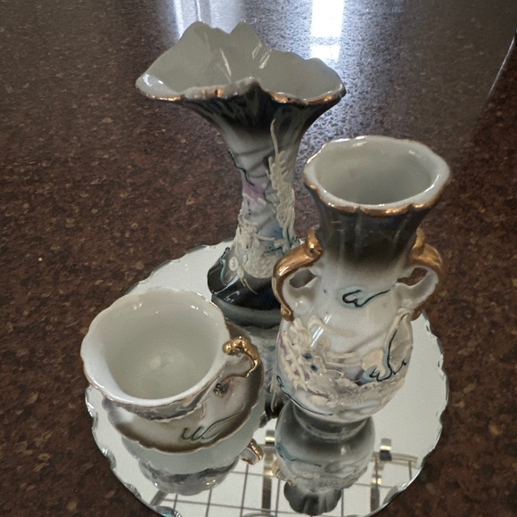 Vintage Minature Japanese Porcelain Dragonware Moriage - Picture 1 of 9